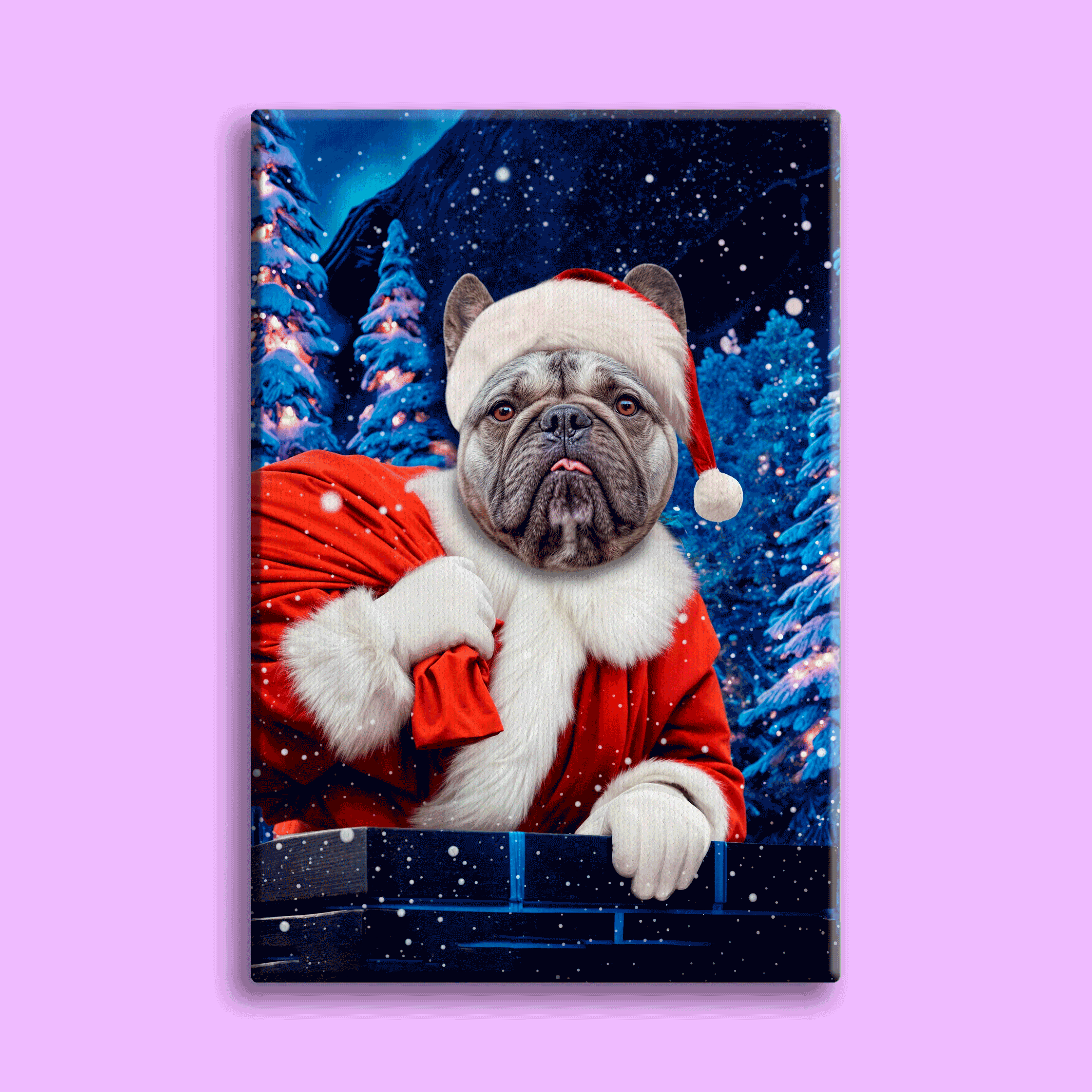 Santa’s Helper Pet Portrait – Festive Holiday Pet Art